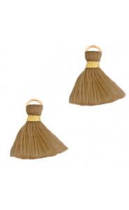 Ibiza style Tassel 1.5cm Gold-masala brown